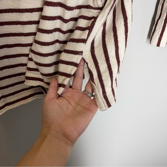 Intimately Free People Come On Over Tunic Dress Cotton White Red Striped Size S - Picture 11 of 13